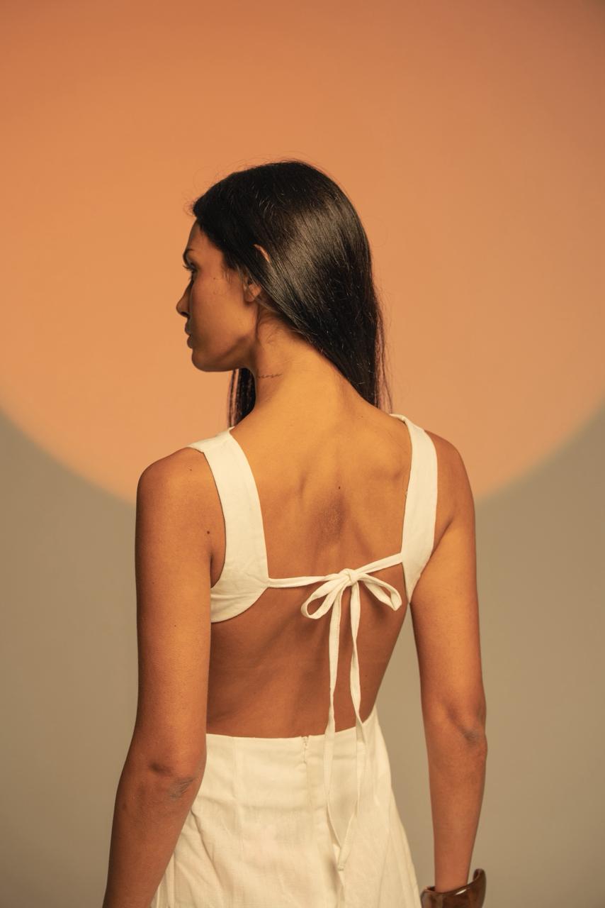 Backless Linen Dress