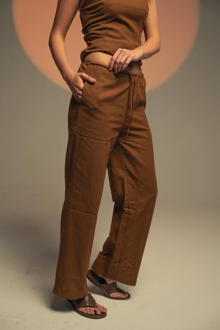 No Waist Linen Pants