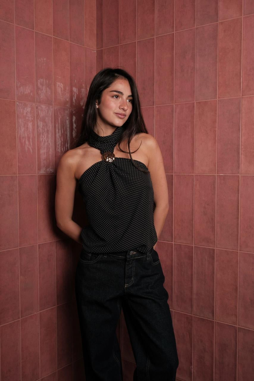 Polka halter