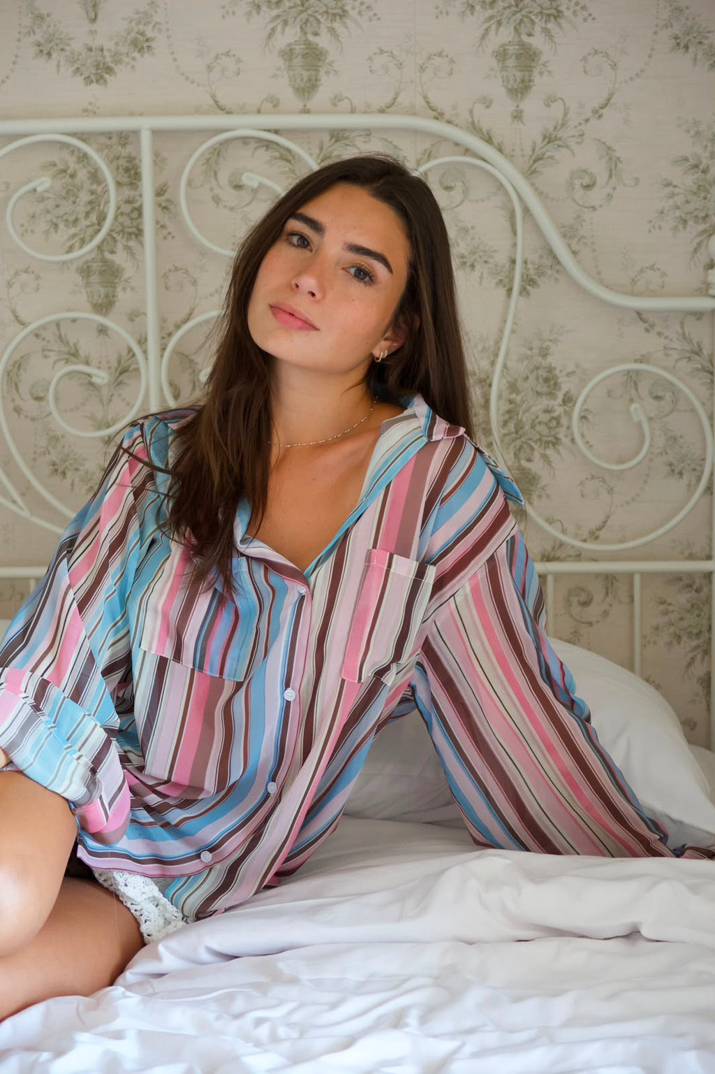 Stripy transparent coverup