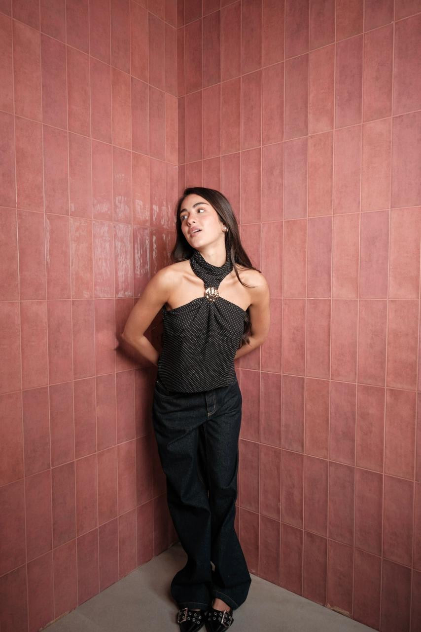 Polka halter