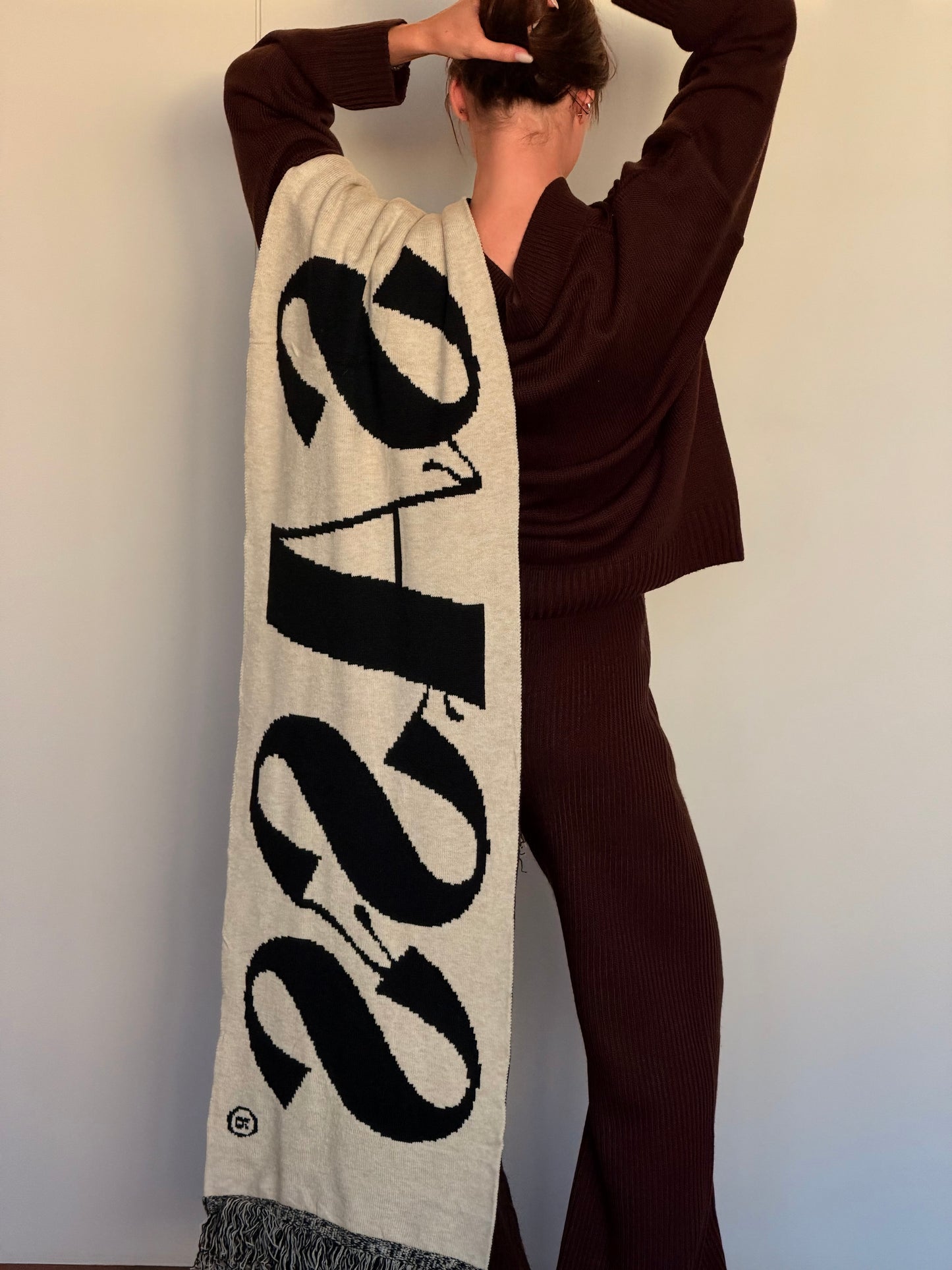 SASS Scarf black x beige