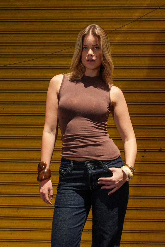 High Neck Top in Colors