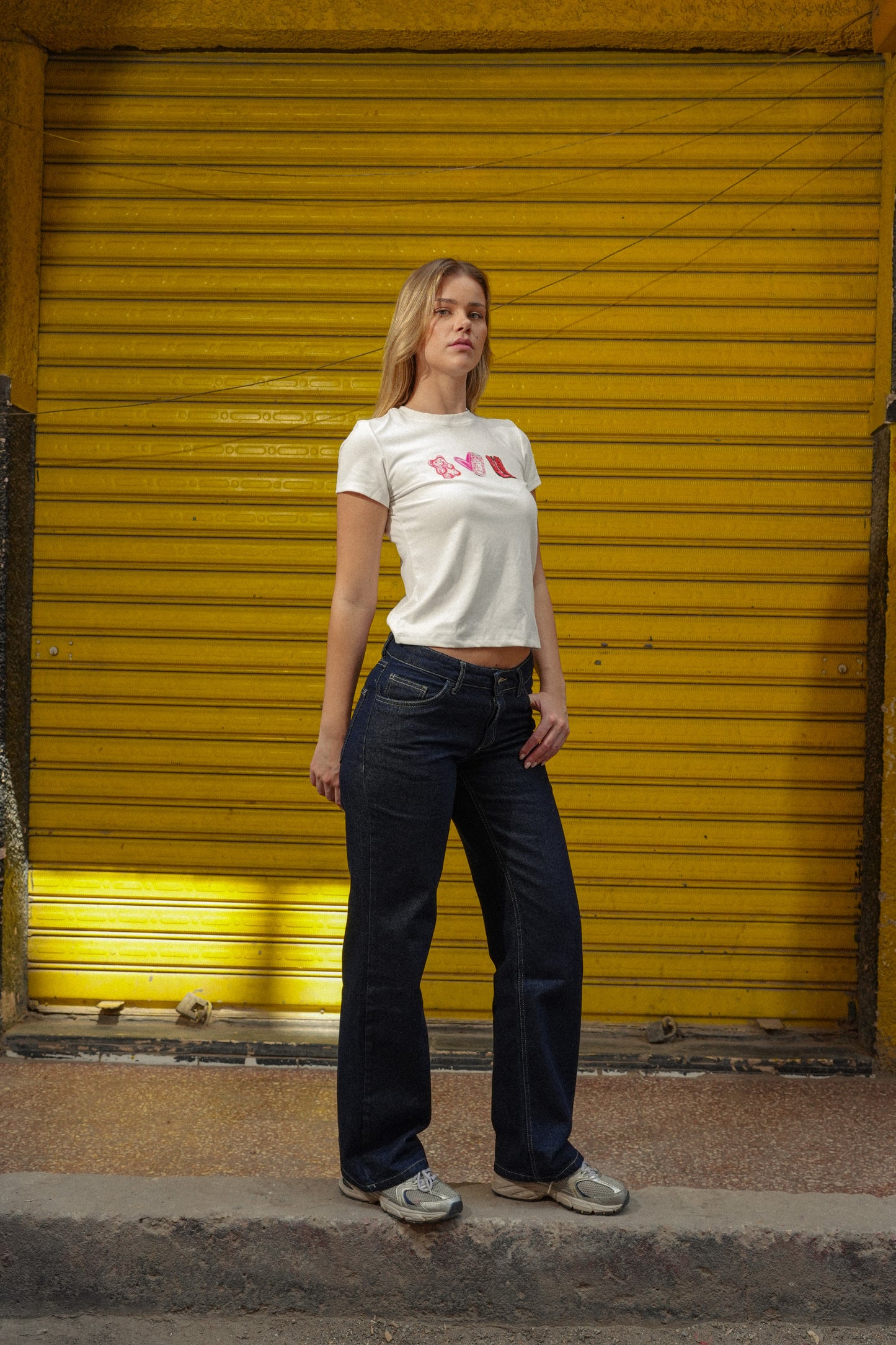 Low waist navy denim