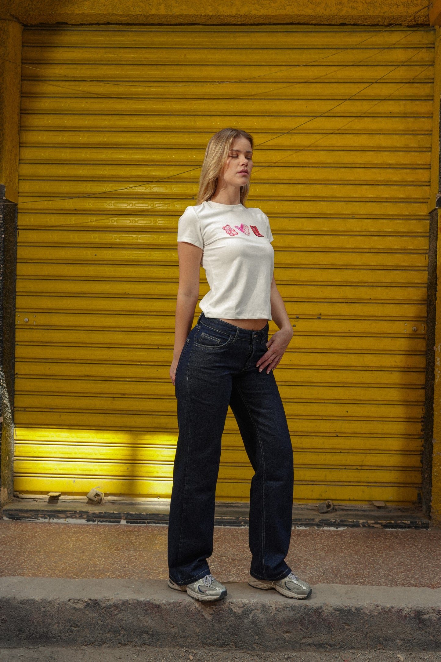 Low waist navy denim