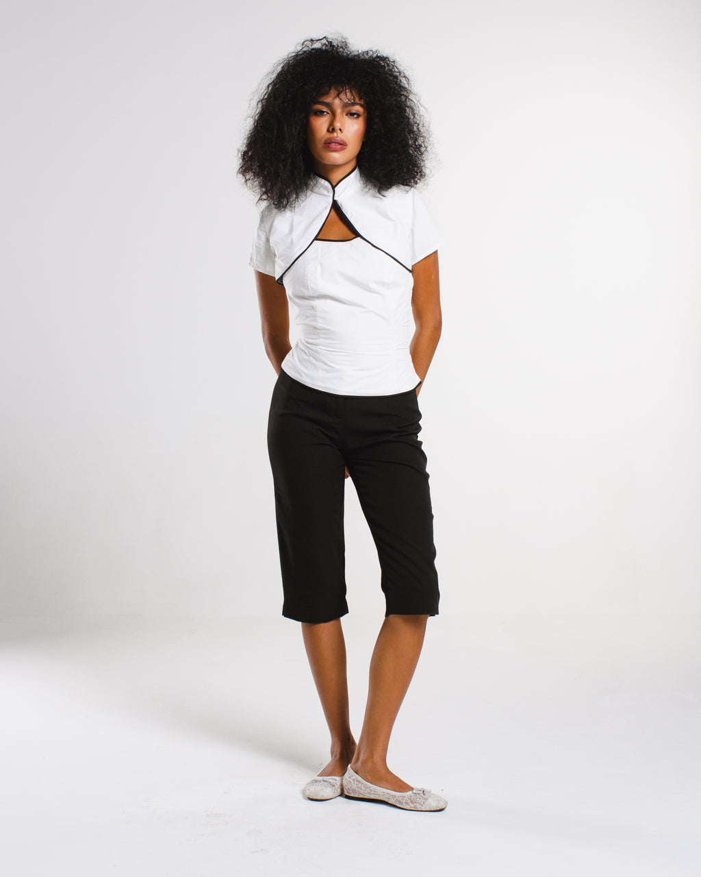 Two pieces poplin top