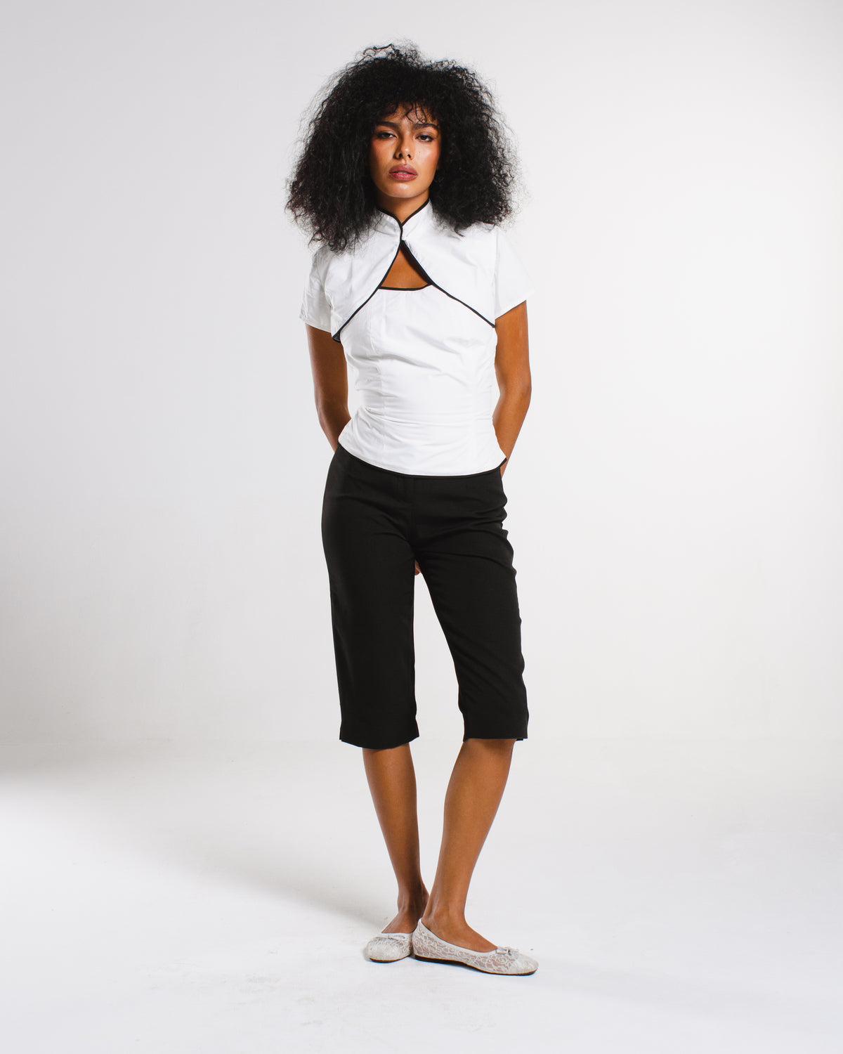 Two pieces poplin top