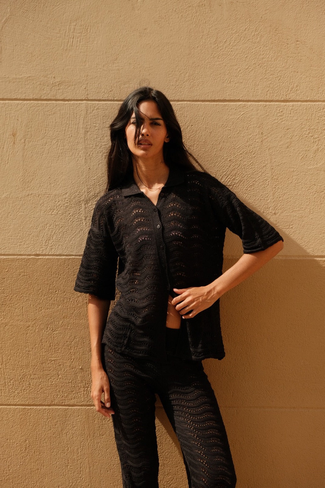 Black Crochet Set
