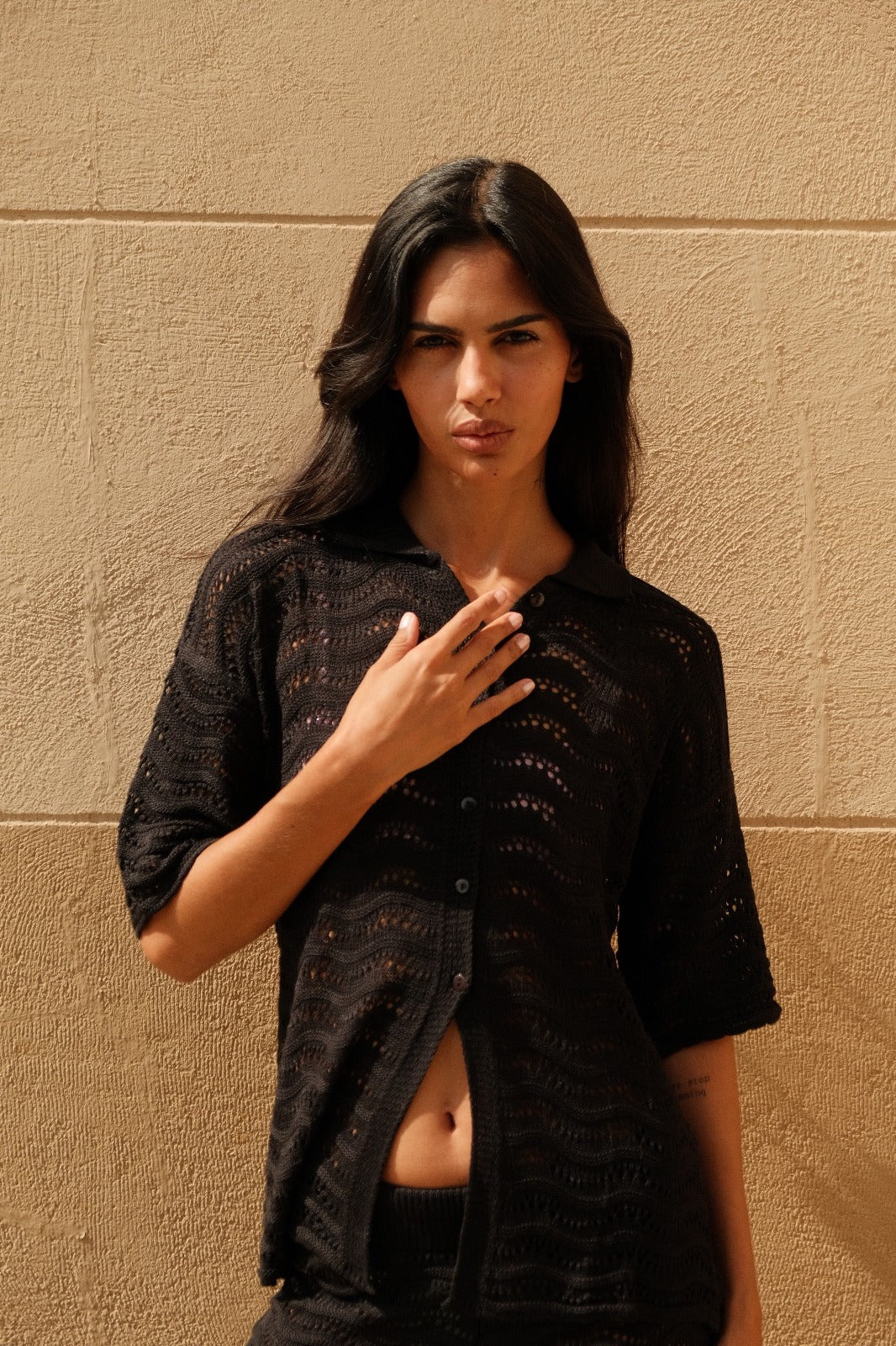 Black Crochet Set