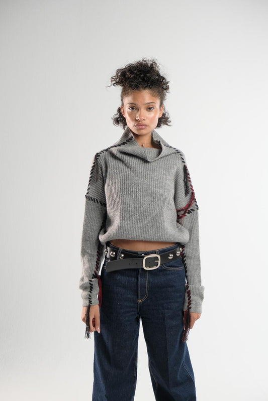 Grey Knots Pullover