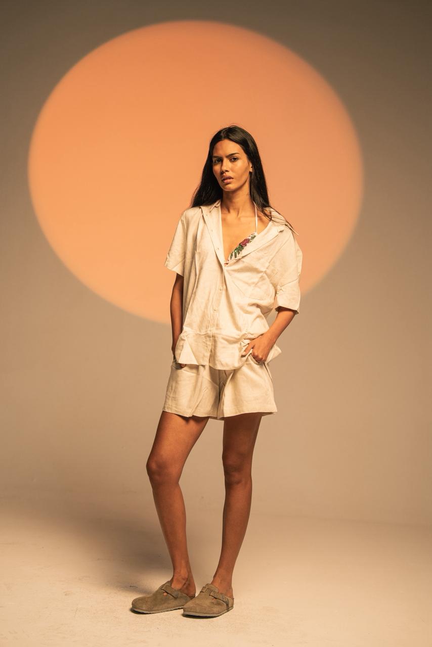 Short Sleeve Linen Set