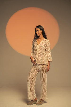Stripes White Beige Set