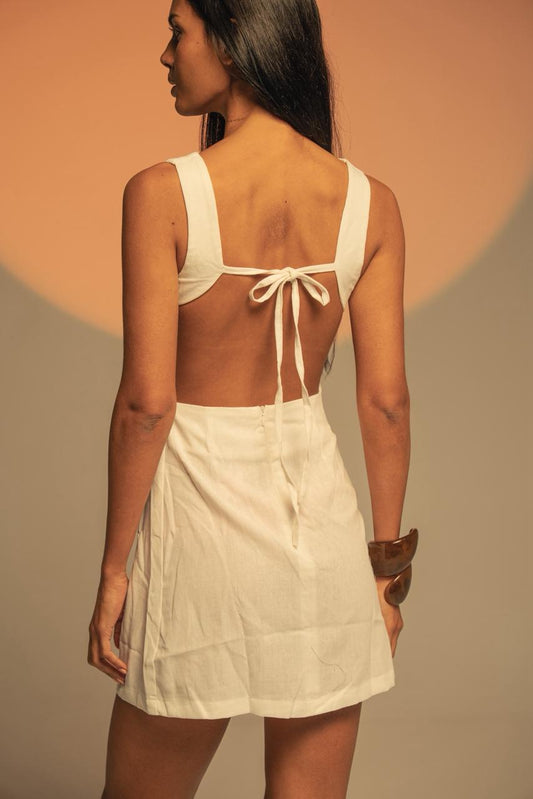 Backless Linen Dress