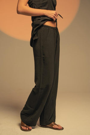No Waist Linen Pants