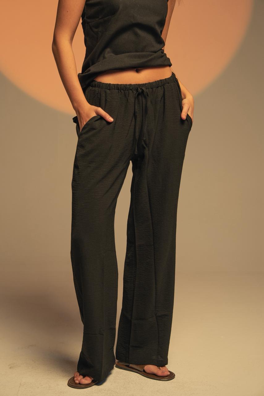 No Waist Linen Pants