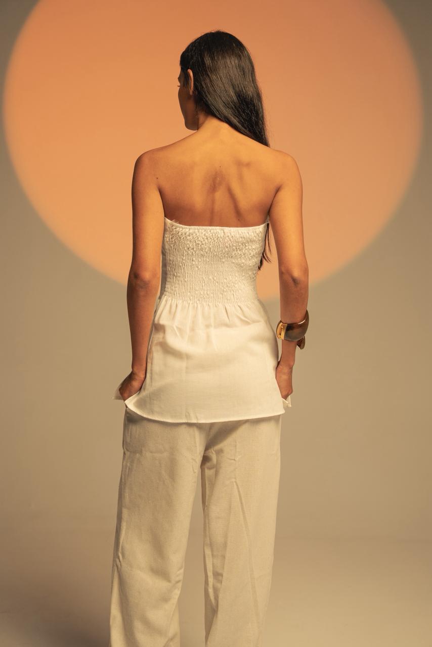 Strapless Linen Top