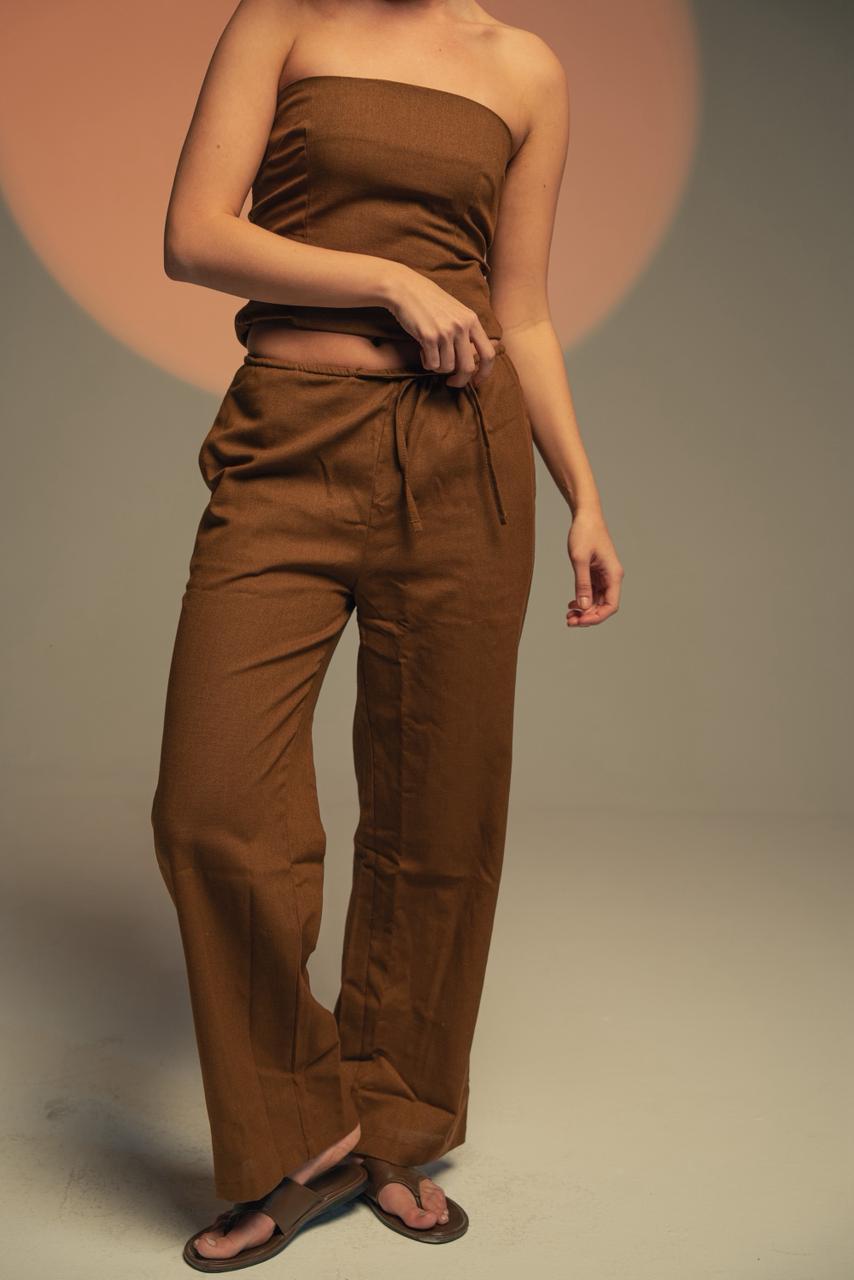 No Waist Linen Pants