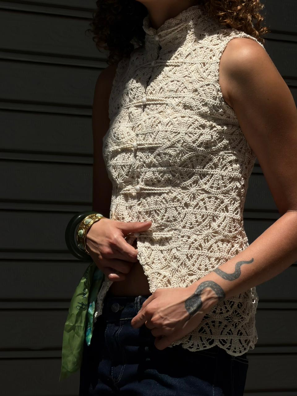 High Neck Lace Top
