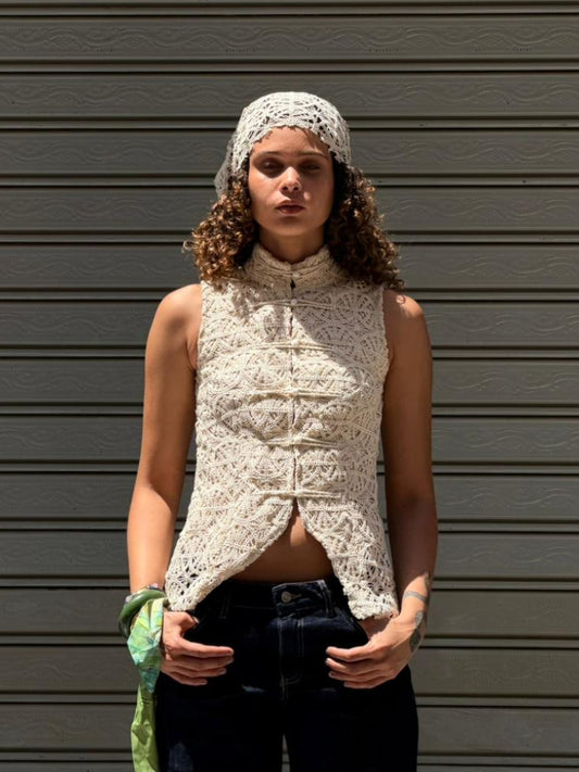 High Neck Lace Top